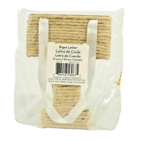 Michaels Dreamy Rope Letter T New Alphabet Initial 4 x 5 Wall Art Decorate - Picture 2 of 2